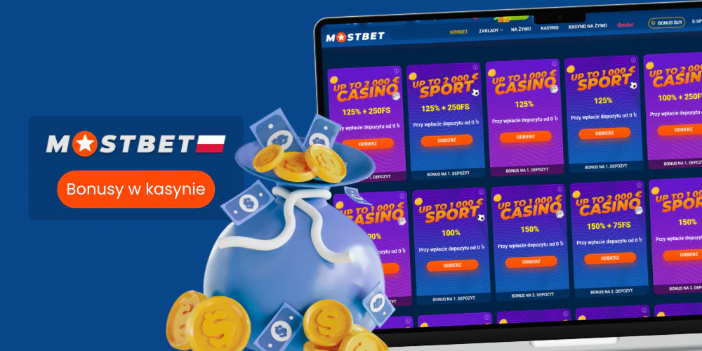 Mostbet oferuje 6 bonusów kasynowych