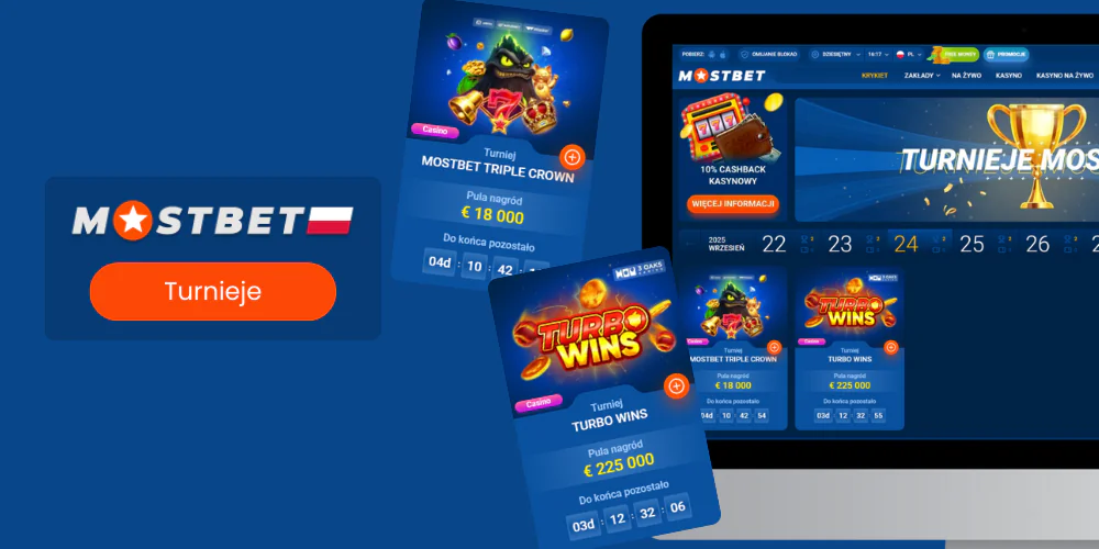 Turnieje z dużymi nagrodami dostępne w Mostbet